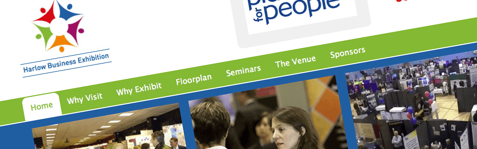 website example - Harlow Business Exhibition Website